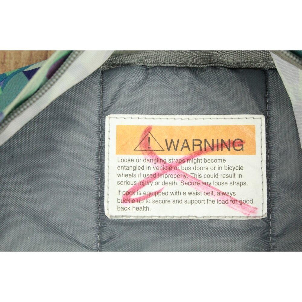 LL Bean Big Kids Citron Geo Polyester Deluxe Book Pack 37L Print School Backpack - Picture 11 of 12